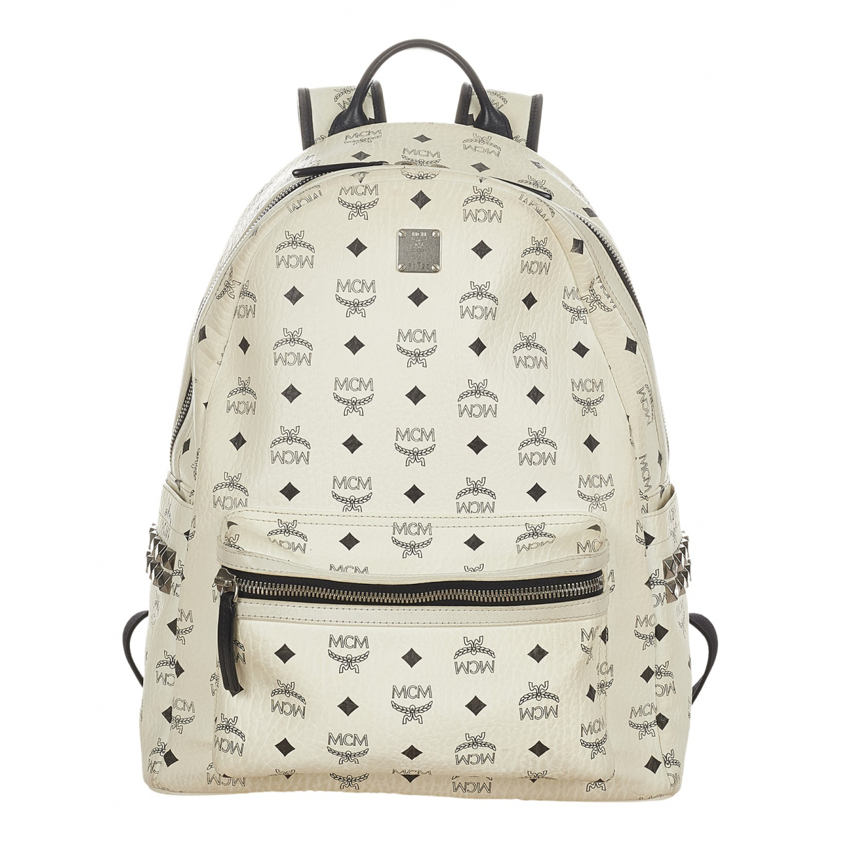 Leather backpack MCM White in Leather 